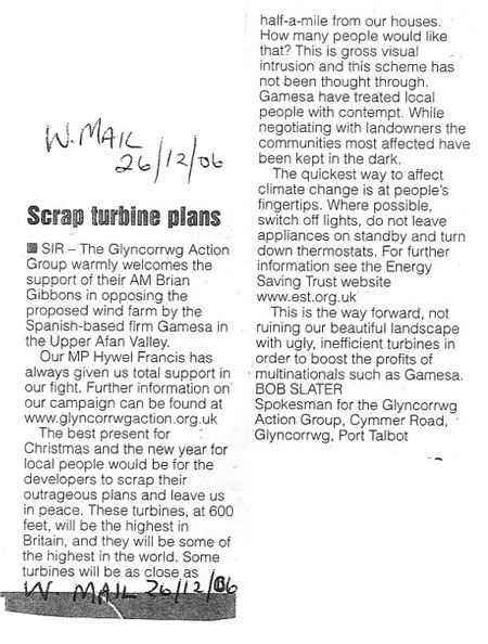 Western Mail Letter